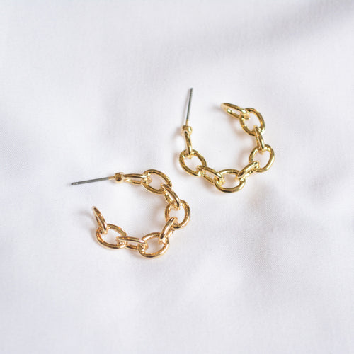 gold chain hoops small hoops earrings jess lux accessories earrings for women