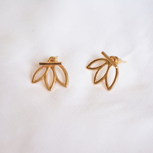 gold lotus earrings gold stud earrings earrings for women jess lux accessories