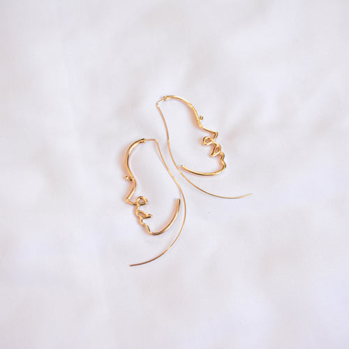 women face earrings gold dangle earrings earrings for women unique earrings side profile earrings jess lux accessories